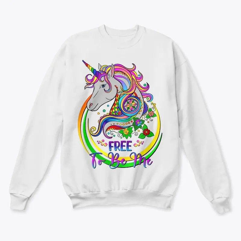 PRIDE "Free To Be Me" Unicorn LGBTQ