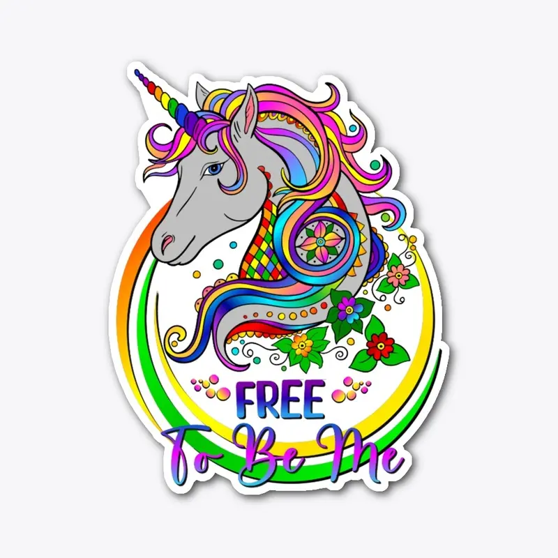 PRIDE "Free To Be Me" Unicorn LGBTQ